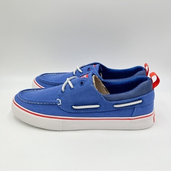 NEW Sperry Mens Size 8.5 STS23303‎ Bahama 3 Eye Blue Canvas Slip On Boat Shoes - Picture 7 of 13